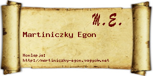 Martiniczky Egon névjegykártya